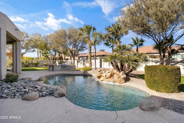 view of pool featuring a patio area