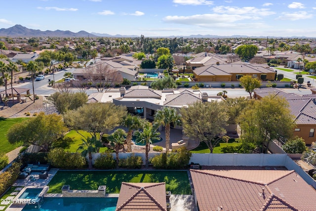 bird's eye view featuring a mountain view