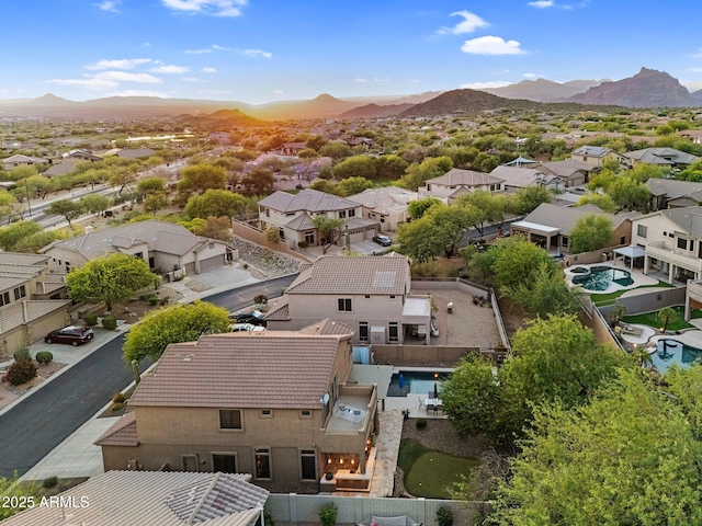 3859 N El Sereno St, Mesa, AZ 85207 - aerial perspective of suburban area featuring a mountainous background