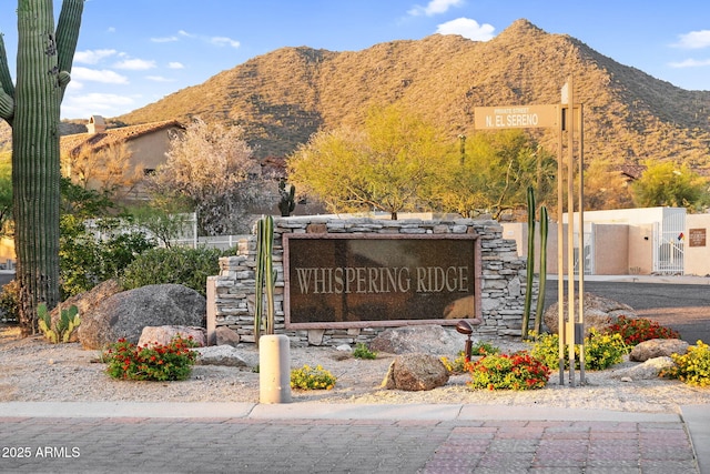 3859 N El Sereno St, Mesa, AZ 85207 - community / neighborhood sign with a mountain view