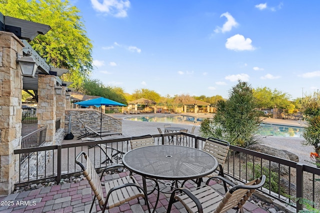 3859 N El Sereno St, Mesa, AZ 85207 - balcony with view of pool area and a patio area