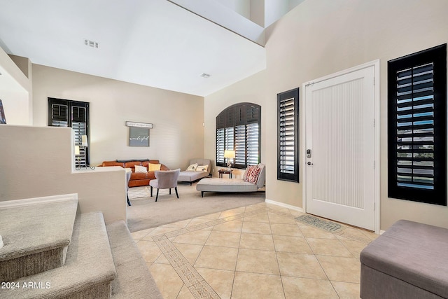 view of tiled entrance foyer