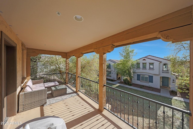 balcony with a residential view