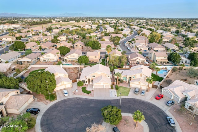 aerial view with a residential view