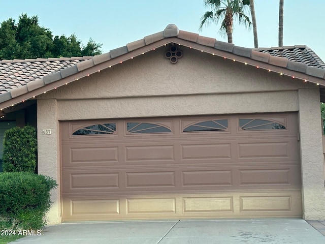 view of garage