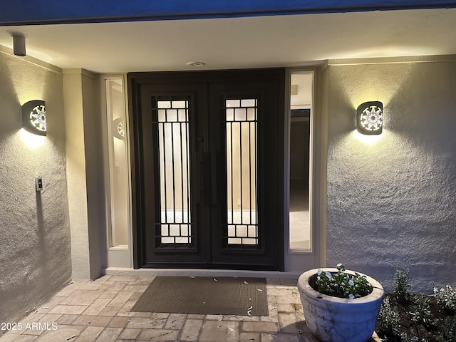 4856 E Cheryl Dr, Paradise Valley, AZ 85253 - property entrance featuring stucco siding and french doors