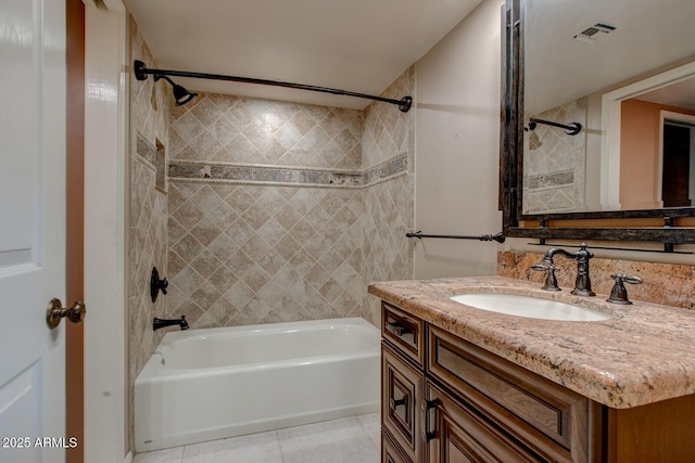 4856 E Cheryl Dr, Paradise Valley, AZ 85253 - bathroom featuring vanity, washtub / shower combination, and tile patterned flooring