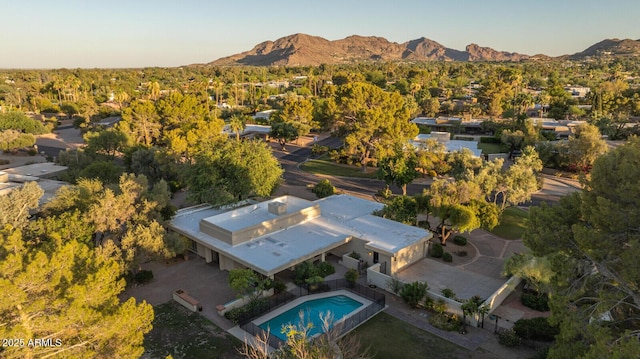 4856 E Cheryl Dr, Paradise Valley, AZ 85253 - view from above of property with a pool area and mountains