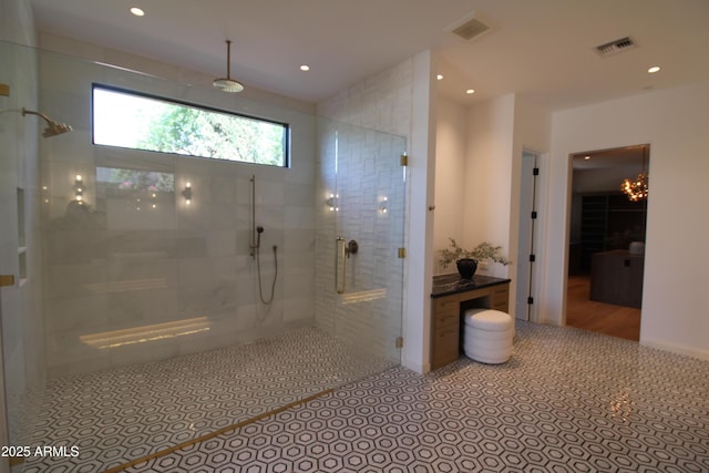 7341 E Sunnyside Dr, Scottsdale, AZ 85260 - bathroom with a shower stall and recessed lighting