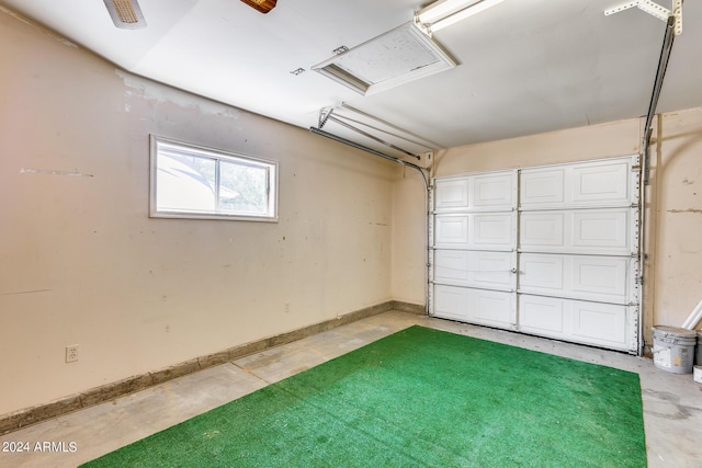 garage with baseboards