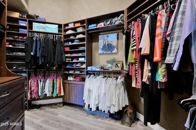 spacious closet featuring wood finished floors