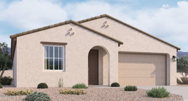 view of front of house with a garage