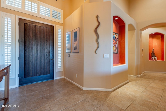 view of tiled foyer