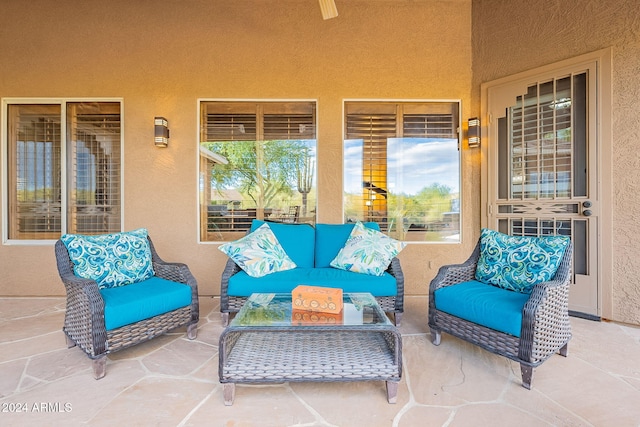 view of patio with an outdoor hangout area