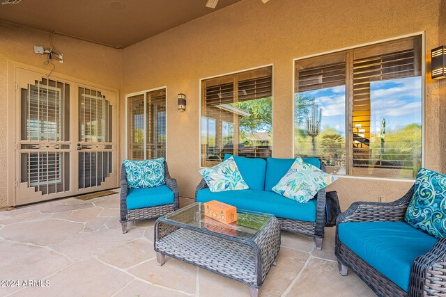 view of patio / terrace with an outdoor living space