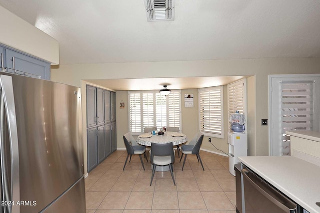 view of tiled dining room