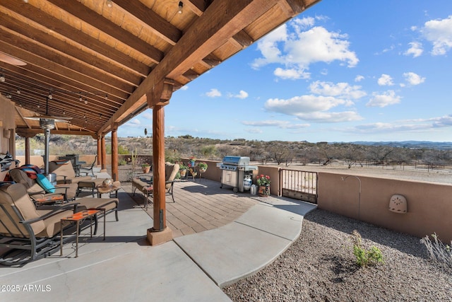 view of patio featuring grilling area