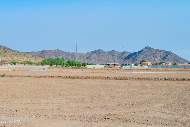 view of mountain feature featuring a rural view