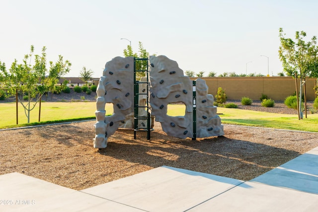 view of playground with fence