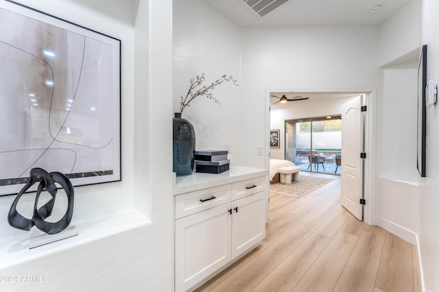 hall featuring light hardwood / wood-style floors