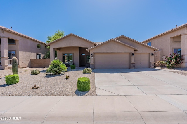 view of front of house with a garage