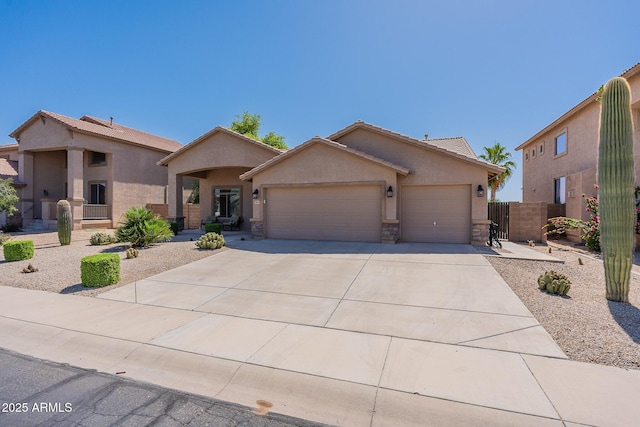 view of front of house with a garage