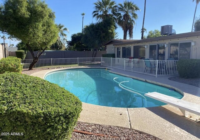 3924 E Cortez St, Phoenix, AZ 85028 - view of pool featuring a diving board and a patio area