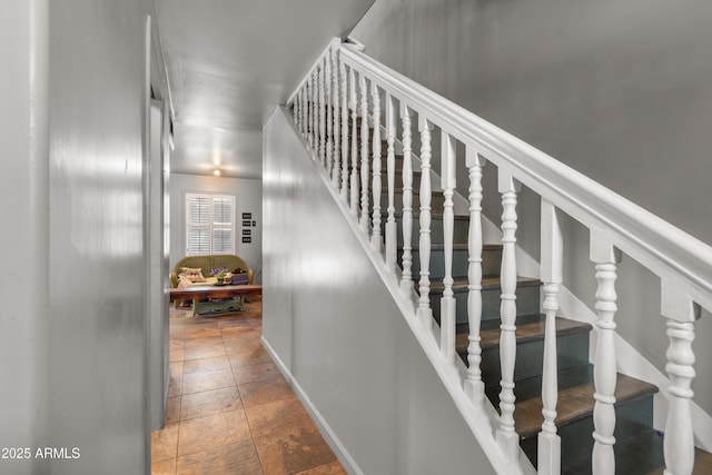 stairs with baseboards