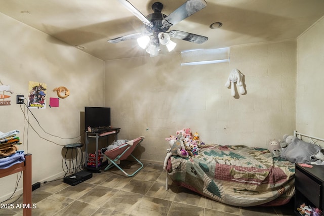 bedroom with a ceiling fan