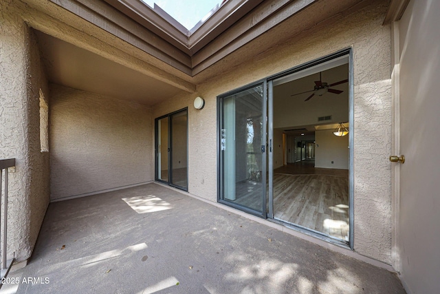 view of patio / terrace with ceiling fan