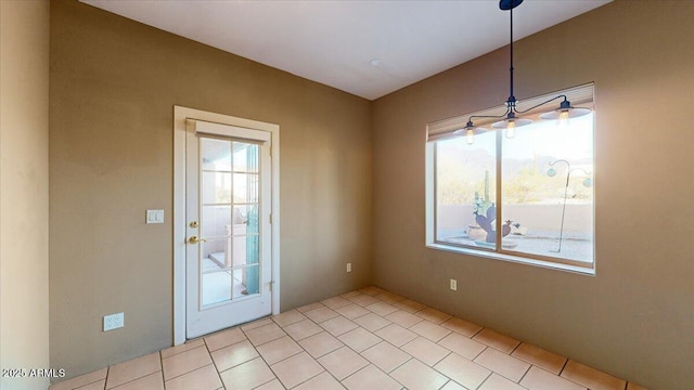 view of unfurnished dining area