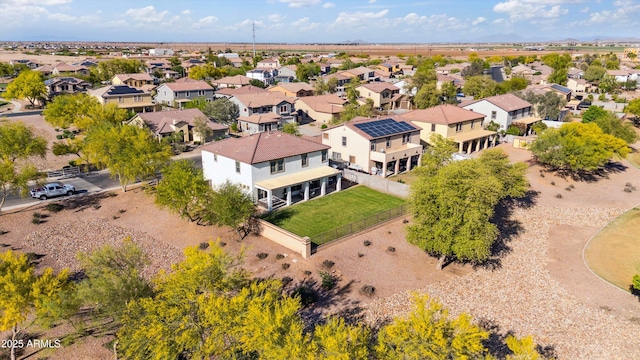 aerial view with a residential view