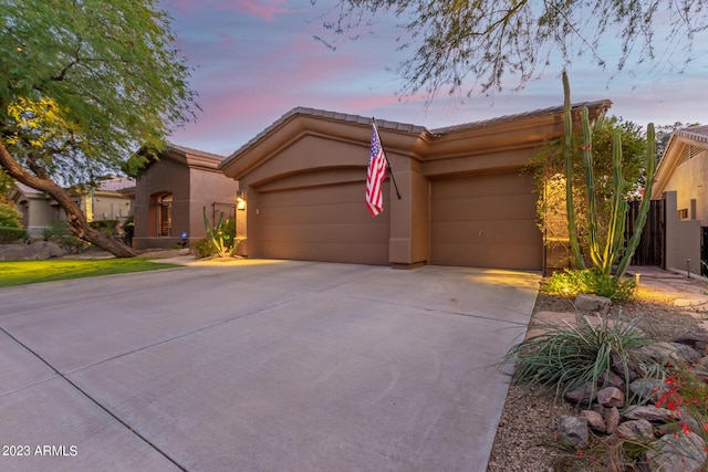 view of front of house with a garage