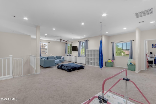 27053 N 172nd Ln, Surprise, AZ 85387 - exercise area with carpet floors, healthy amount of natural light, recessed lighting, and ceiling fan
