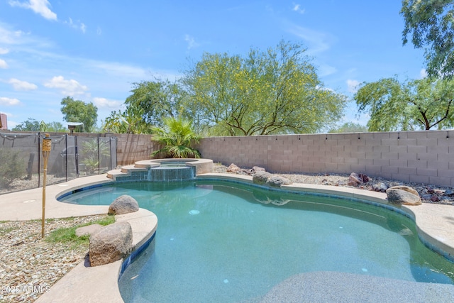 27053 N 172nd Ln, Surprise, AZ 85387 - view of pool with a fenced backyard and a pool with connected hot tub