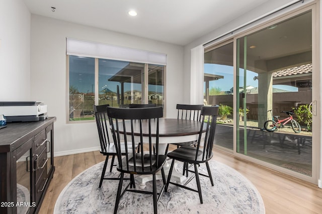 dining area featuring light hardwood / wood-style flooring