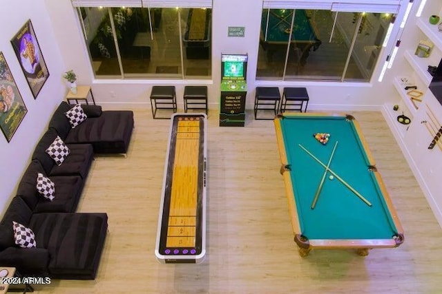 playroom featuring wood finished floors