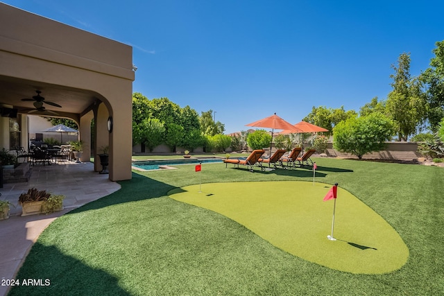 view of community with a patio and a pool