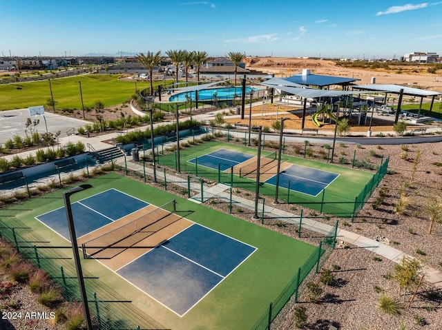bird's eye view of a pool area
