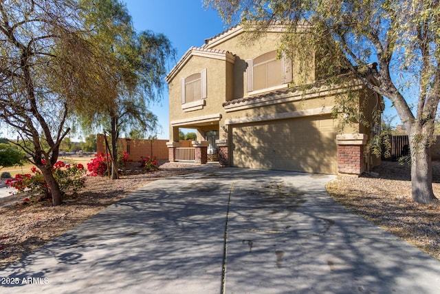 view of front of home with a garage