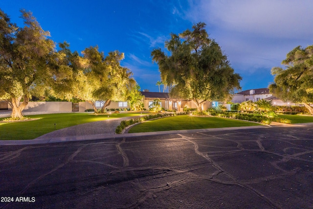 view of front of property with a front lawn