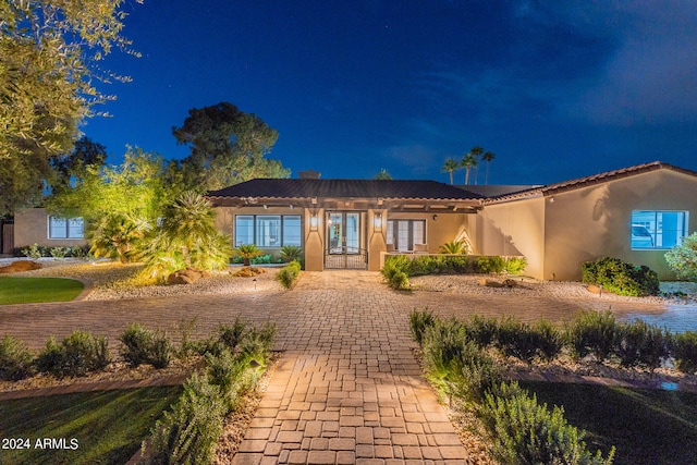 view of front of home featuring french doors