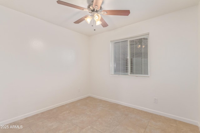 unfurnished room with ceiling fan