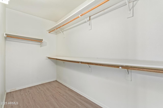 walk in closet featuring light hardwood / wood-style floors