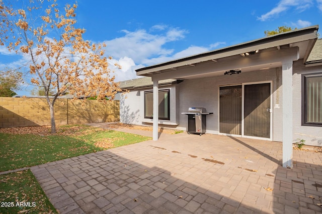 view of patio / terrace with area for grilling