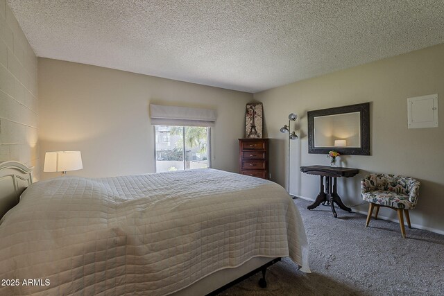 4201 E Camelback Rd Unit 74, Phoenix, AZ 85018 - carpeted bedroom with a textured ceiling