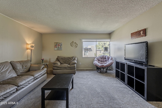 4201 E Camelback Rd Unit 74, Phoenix, AZ 85018 - carpeted living room featuring a textured ceiling
