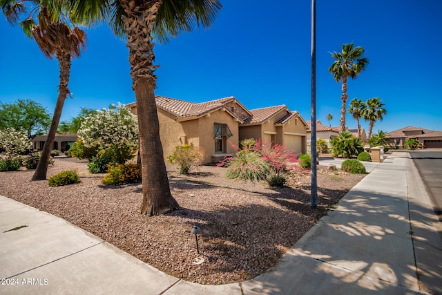 view of front of home with a garage