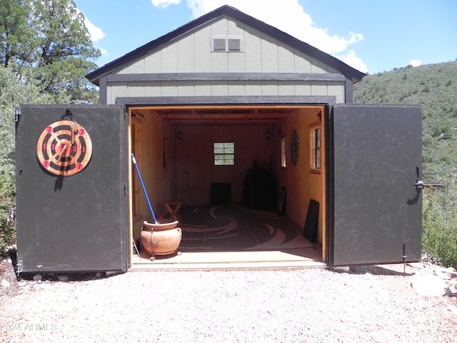 view of garage