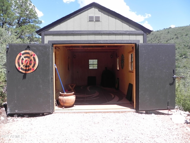 garage with visible vents